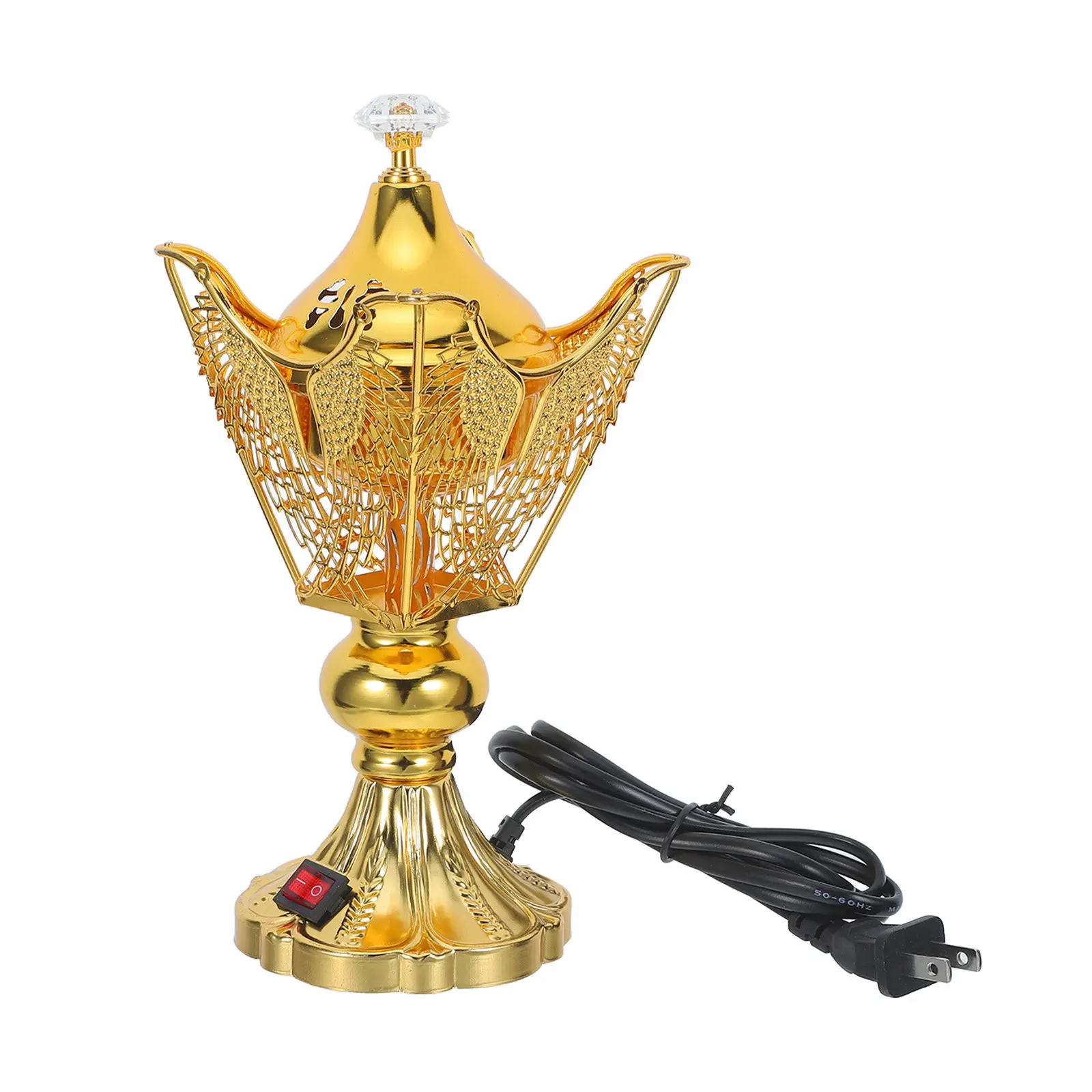 Plug in Oud Bakhoor Incense Burner 9 Inch Electric Middle Eastern Charcoal Resin Burner for Meditation Yoga Studio Home