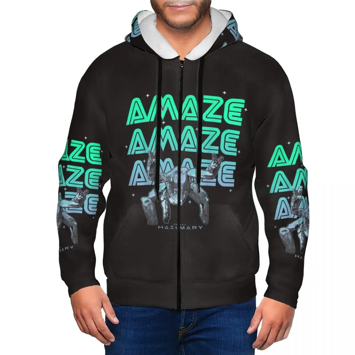 Movie Project Hail Mary Zipper Hoodie Harajuku Pullover Autumn Winter Men's Women's Sweatshirts Long Sleeve Tops