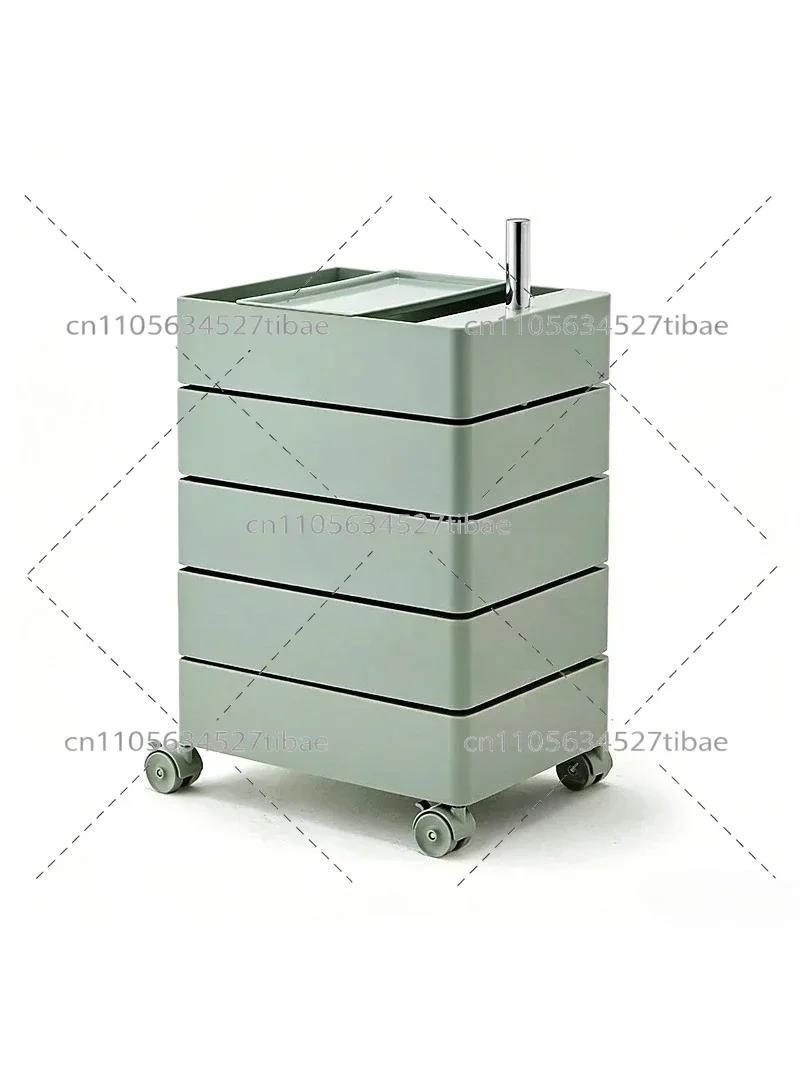 Multifunctional Rotating Bedside Table Mobile Snack Storage Rack Bedroom Nightstand Organizer with Cup Holder And Bookshelf