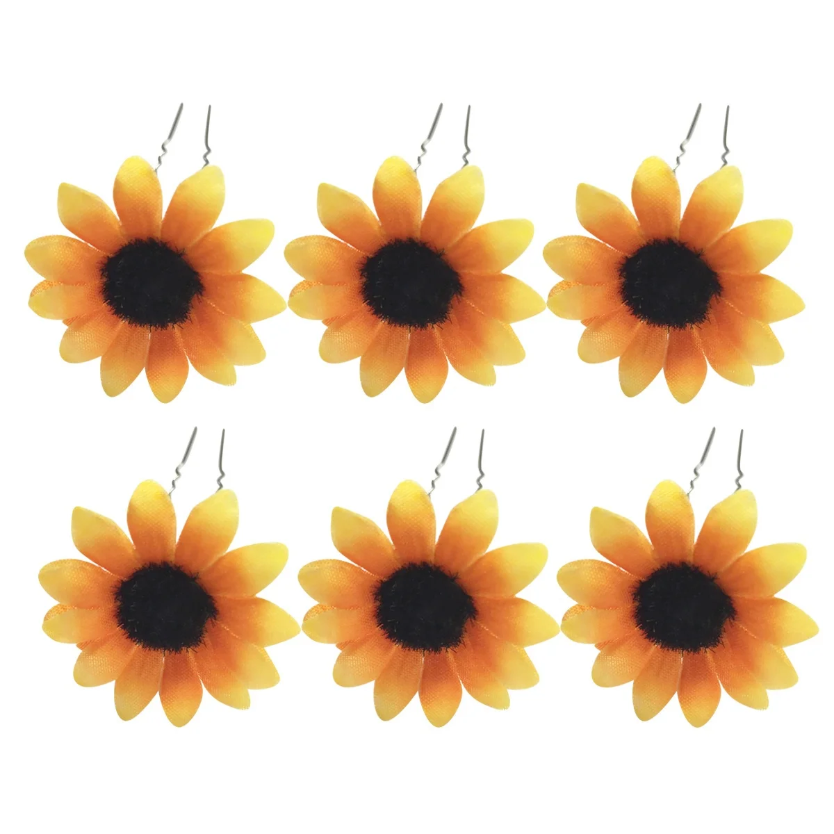 8 Uds. Pinzas para el cabello girasol Margarita simulación amarillo para niños niñas pasadores de flores horquilla para niños foto fiesta accesorio diario