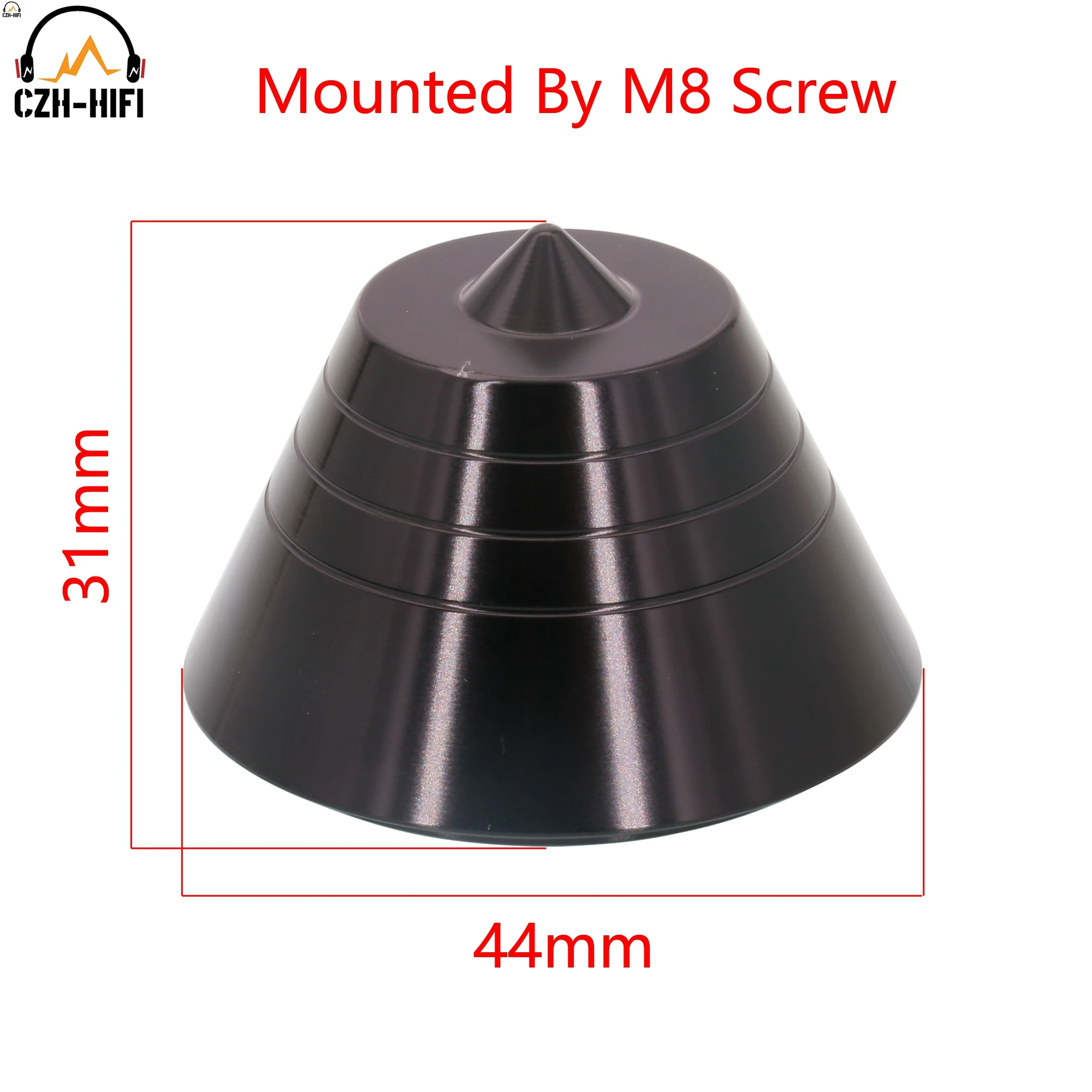 1pc Machined Solid Aluminum Isolation Stand Base Spike Cone Feet Floor for Speaker Amplifier DAC Radio Subwoofer Guitar Cabinet