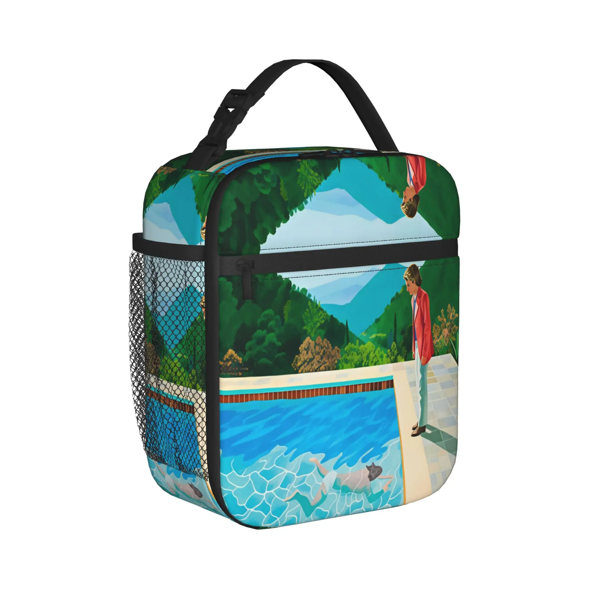 David Hockney Vintage VL7 Poster Lunch Bag For Child  Print Lunch Box Fashion School Cooler Bag Portable Oxford Tote Food Bags