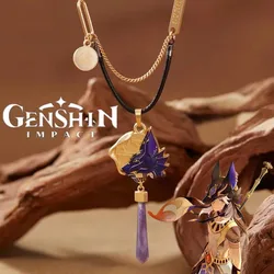 Game Genshin Cyno Rings Necklace Cosplay Fashion Jewelry Pendant Alloy Ring Choker Accessories Xmas Props