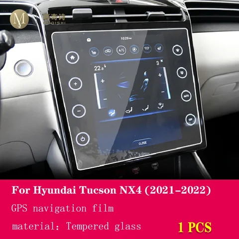 Для Hyundai Tucson NX4 2021-2023Автомобильная центральная консоль ЖК-экран, закаленное стекло, защитная пленка, стеклянная пленка против царапин, аксессуары