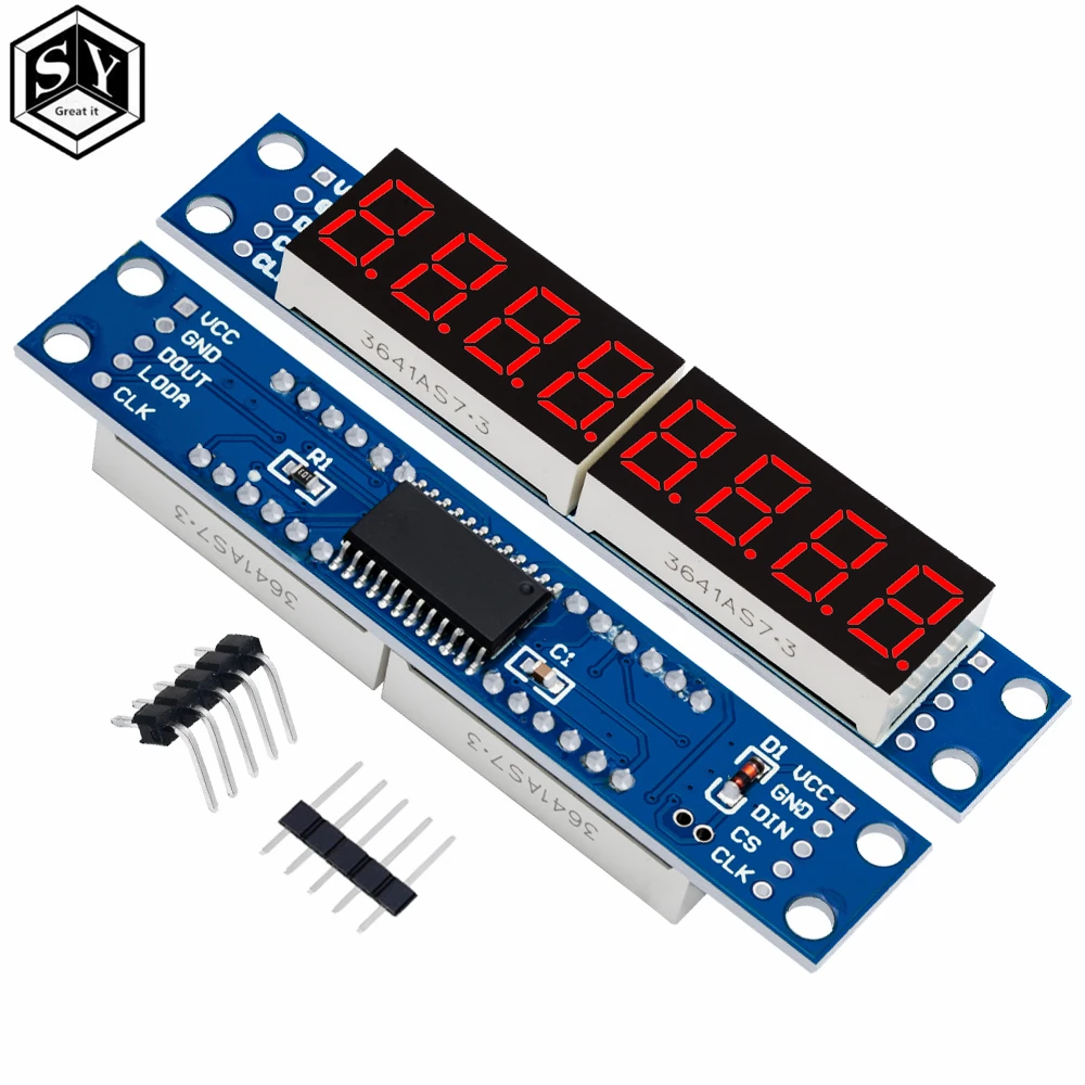 BAISHUN MAX7219 CWG 8-Digit Digital Tube Display Control Module Red Three IO for Arduino