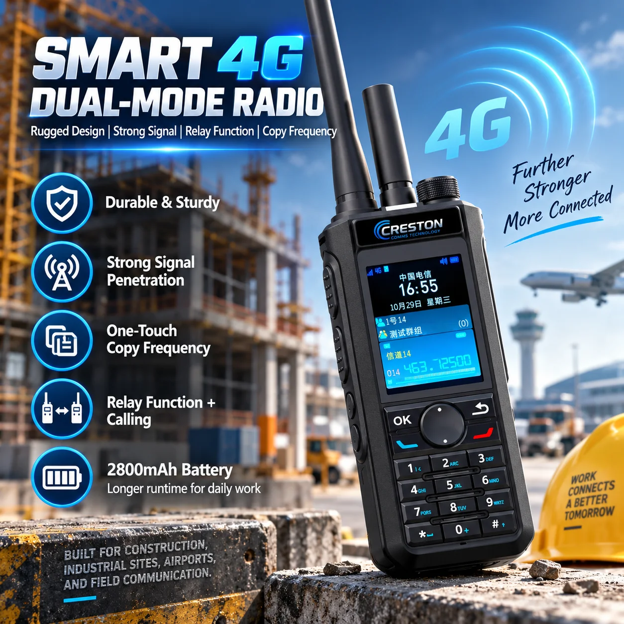 Dual-Mode Network UHF 400-480MHz Two-Way Radio IP68 Waterproof VOX Hands-Free Walkie Talkie with Super Anti-Interference