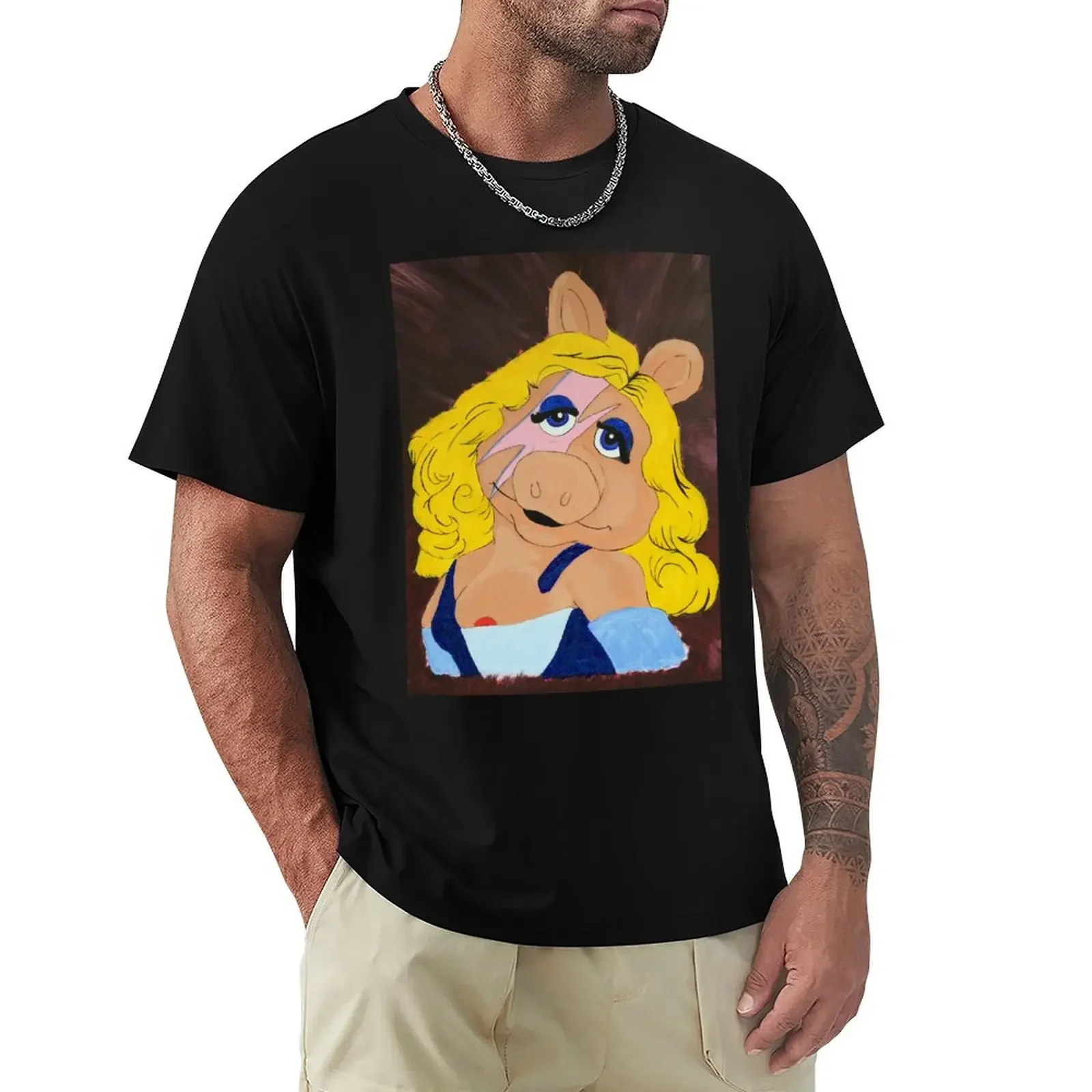 Miss Piggy Stardust T-Shirt quick-drying rapper graphic tees vintage clothes summer clothes cotton t shirt men