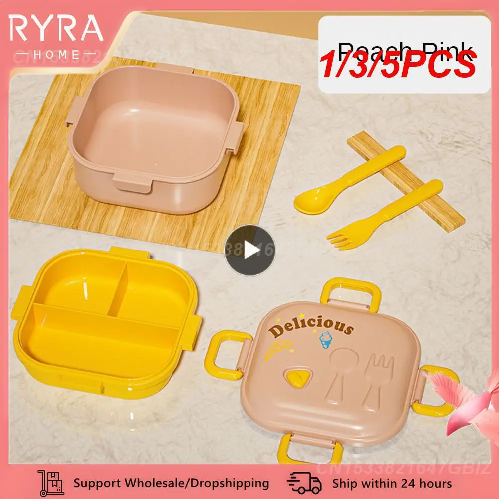 1/3/5PCS Sealed Lunch Box Internal Partition Double Layer Structure Bento Box Tight Clip Silicone Sealing Ring