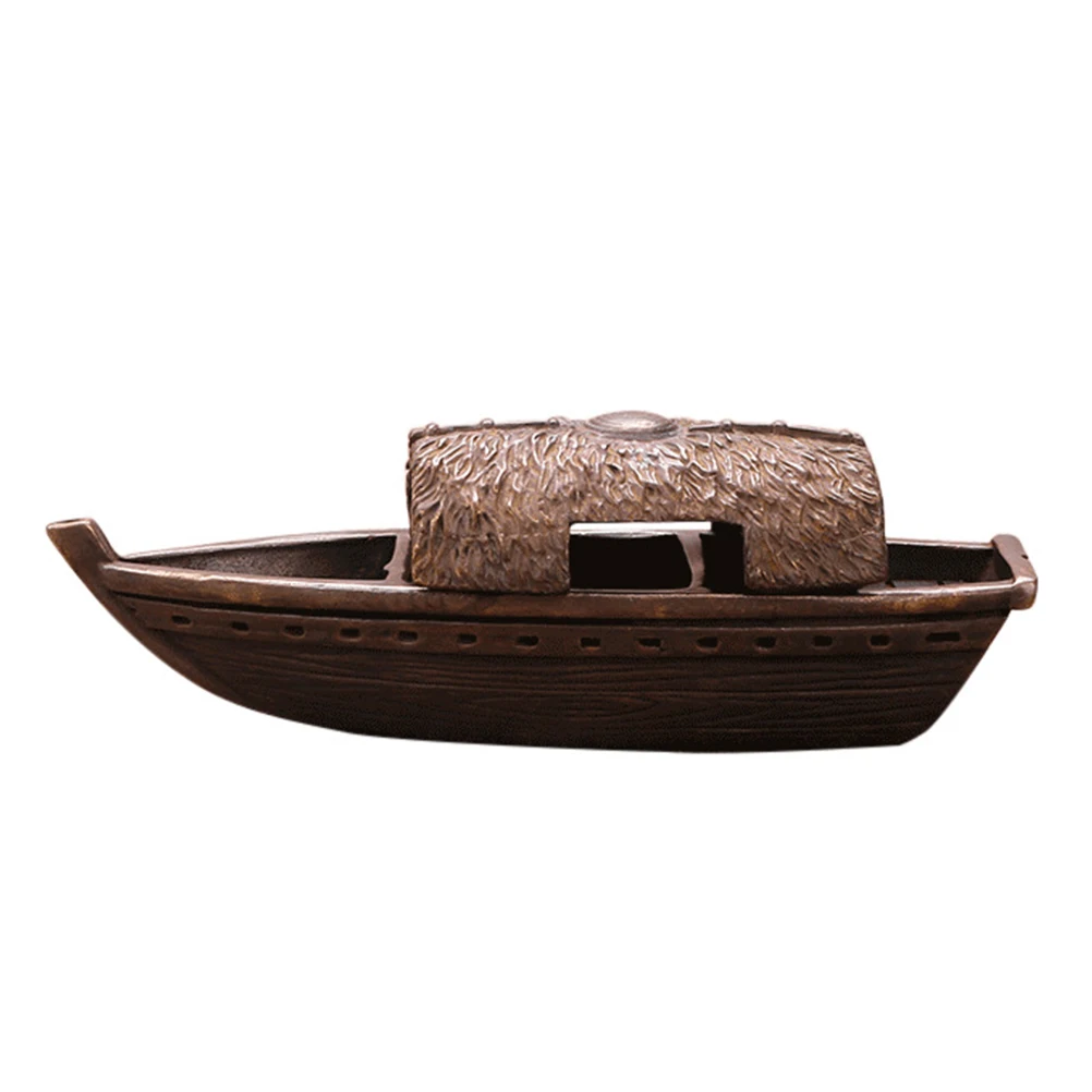 

Copper Fishing Boat Ornaments Model Decor Creative Handicraft Metal Artware Decorative Carving