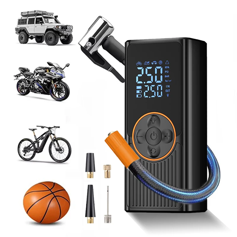 

Ручной воздушный насос 30 л/мин, быстрый накачивающий электрический воздушный компрессор, высокоточный насос для мотоциклетных шин для авто велосипедных шин