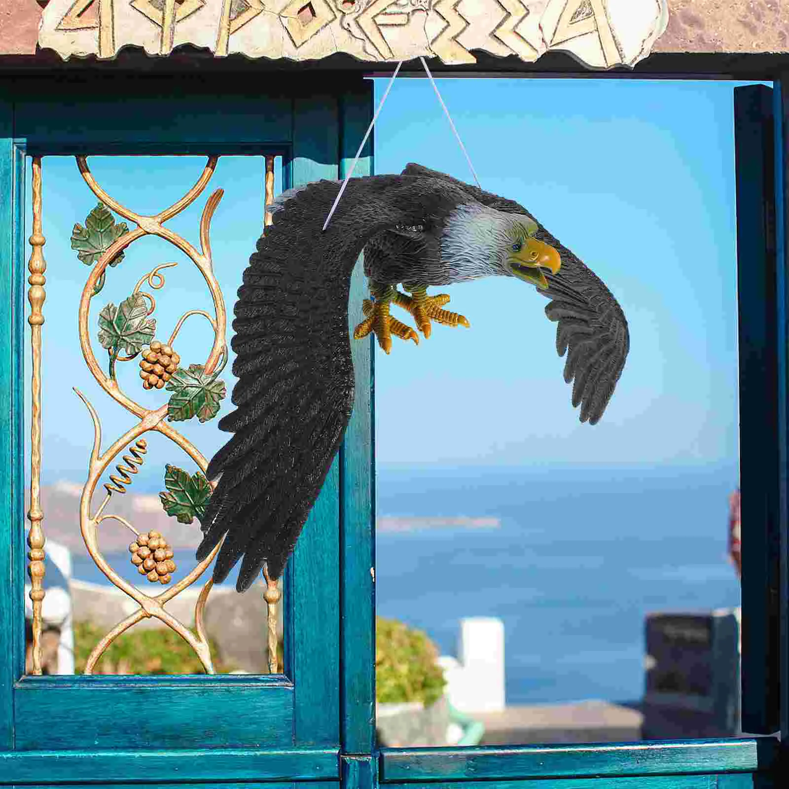 Eagle Pendant Fake Drive Away Birds Decoys to Yard Ornament Pvc Plastic Tree Hanging Decor