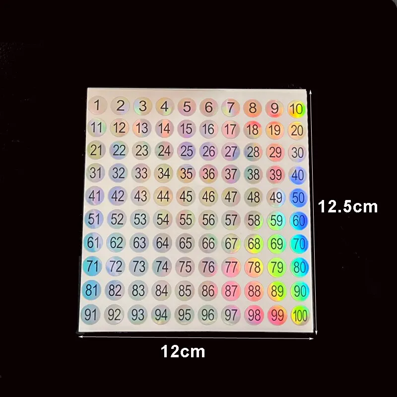 5 Sheet(1-500) Laser Number Sticker Label For Nail Polish Color Tips Display Marking Stickers Numbers Guide DIY Manicure Tools
