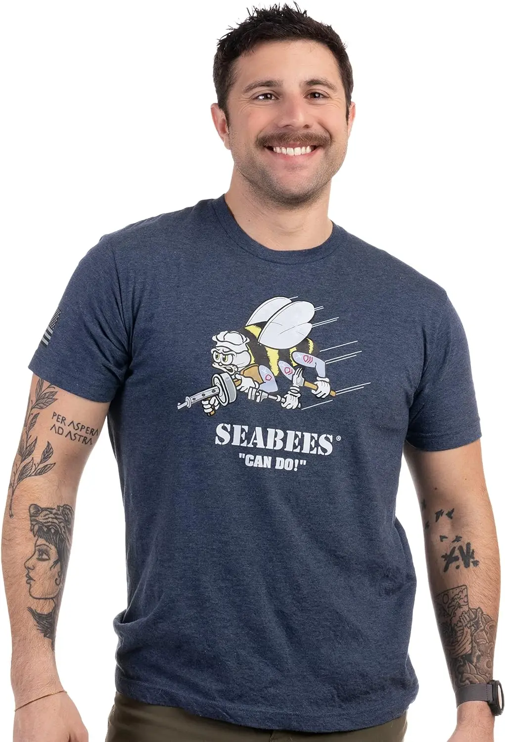 Naval Seabees Construction Battalion Naval Veteran T-Shirt 100% Cotton O-Neck Summer Short Sleeve Casual Mens T-shirt Size S-3XL