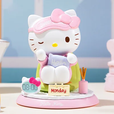 Miniso Sanrio Hello Kitty Lovely Week Series Blind Box Cartoon Anime Birthday Present Mystery Box Tabletop Decoration Girl Gift