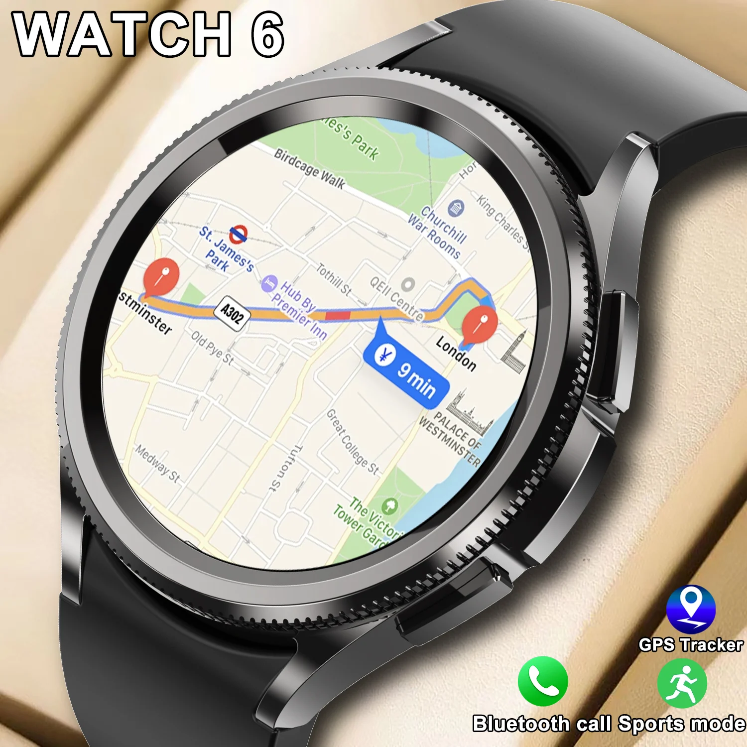 

Watch 6 Classic Smartwatch Men GPS Sports Fitness Women Health Blood pressure GPS Tracker Waterproof Bluetooth Call Smart Watch