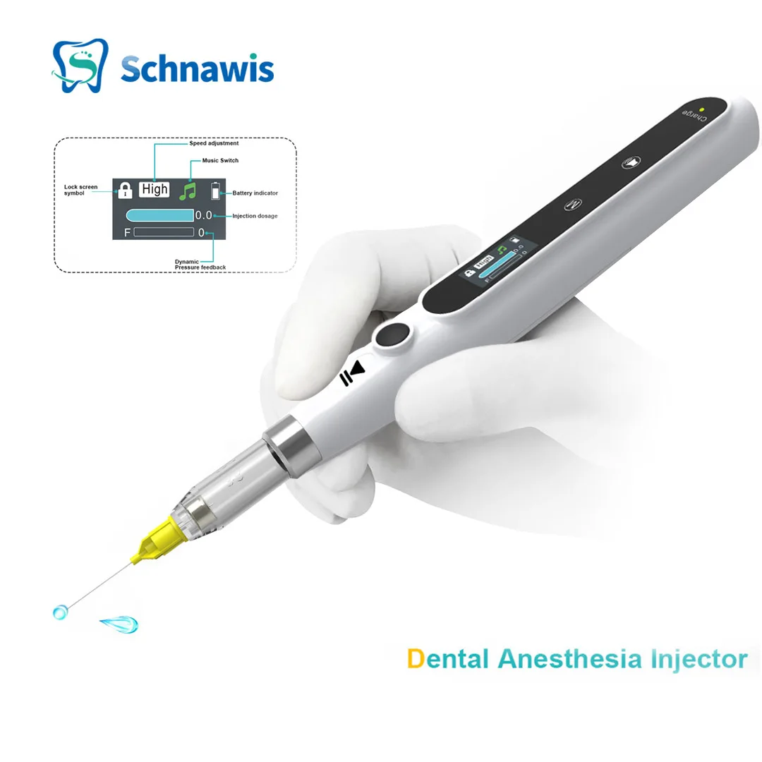 

Dental Oral Anesthesia Injector Portable Painless Wireless Local Anesthesia with Operable LCD Display Chargeable & Suction Back