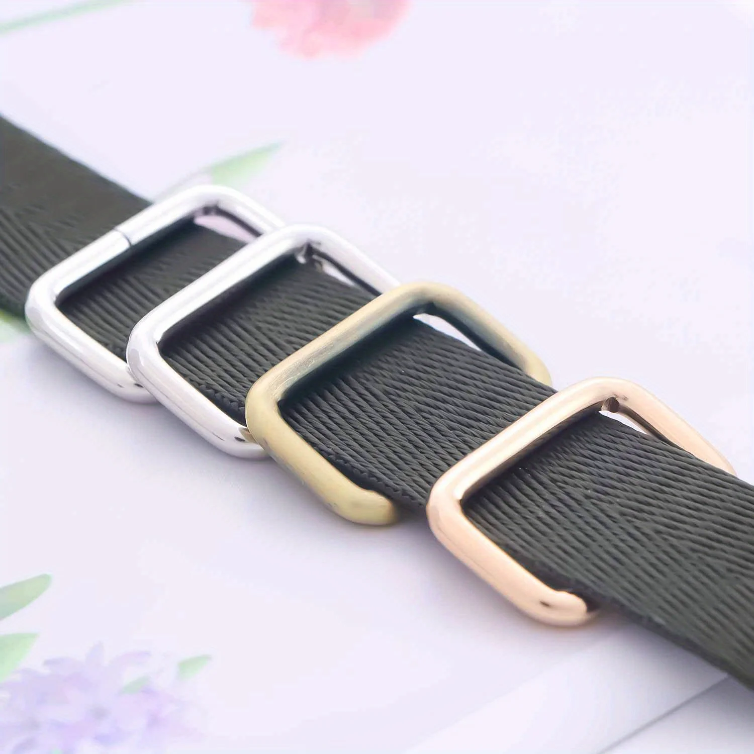 5pcs Metal Rectangle Ring Buckles Square Strap Webbing Belt Rings for Bag Purse DIY Strap