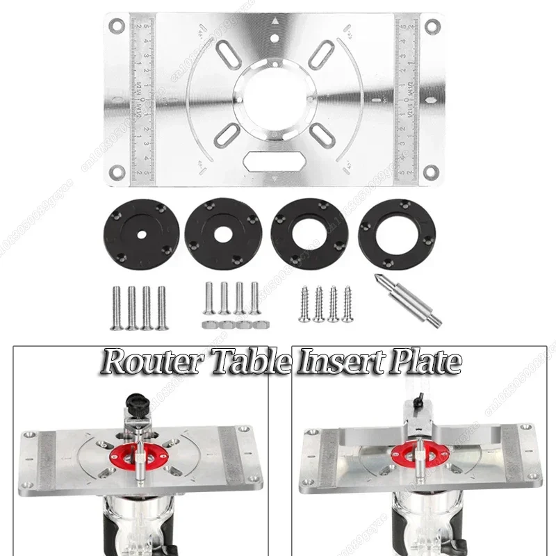 Neue Aluminium Router Tisch Platte für Holzbearbeitung Tisch Top Einsatz Montage Platte Holz Werkzeuge Trimmen Fräsen Maschine