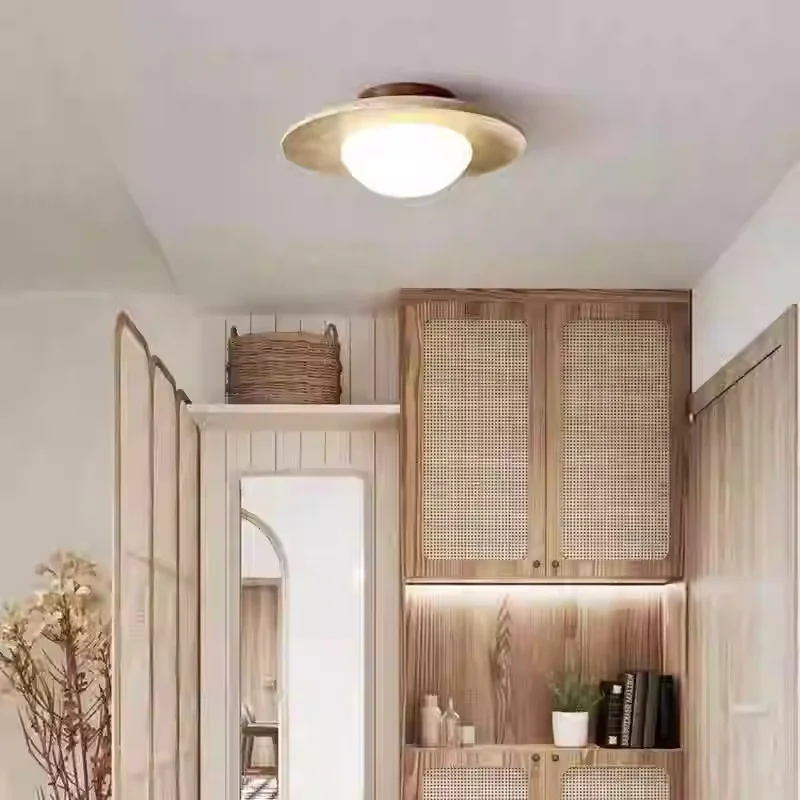 

Natural Yellow Cave Stone Nordic Minimalist Villa Corridor Sun Lamp Japanese Wabi Sabi Style Corridor Disc-shaped Ceiling Light