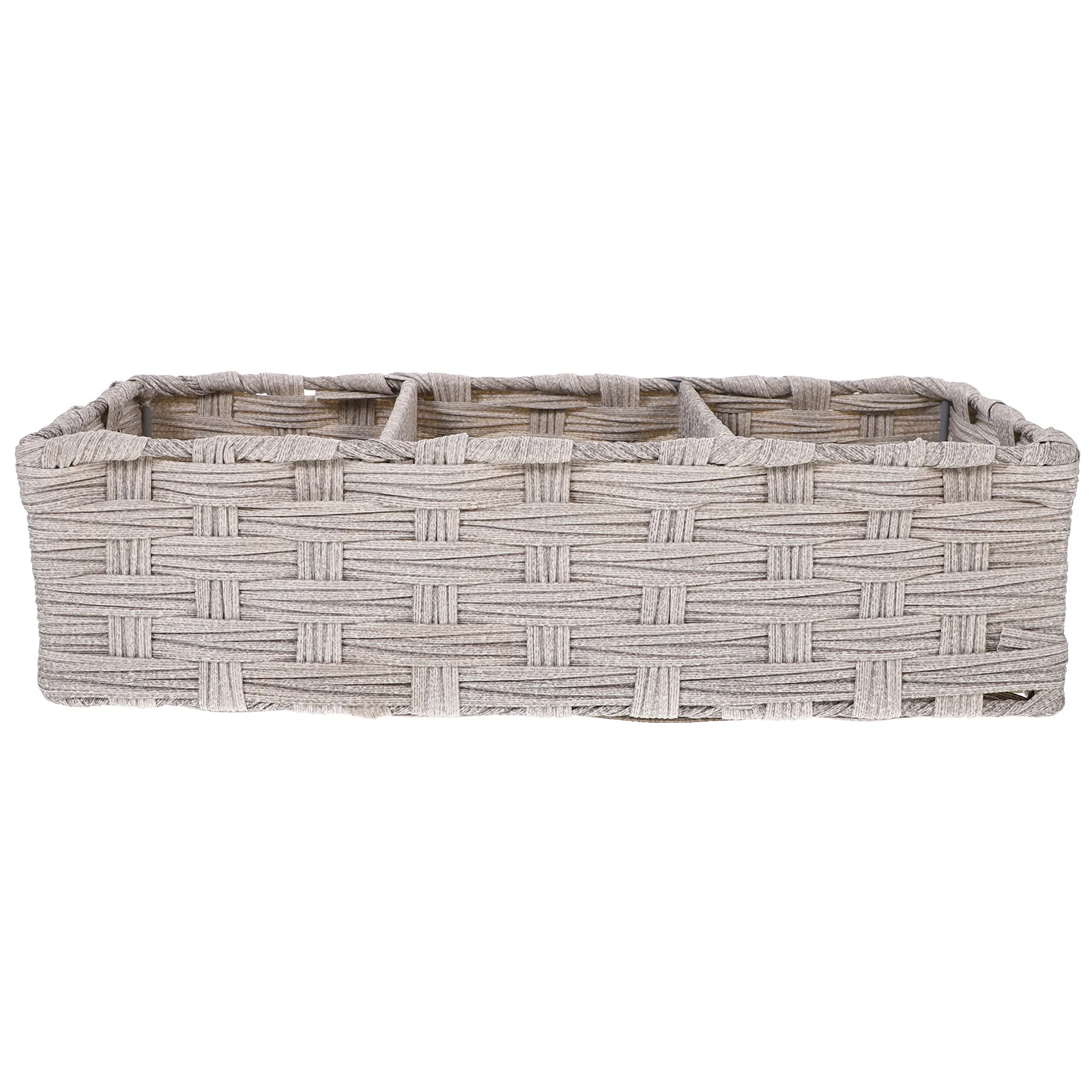 

Straw Storage Box Rectangular Case Clothes Bins Cafe Household Container Iron Child Woven Basket