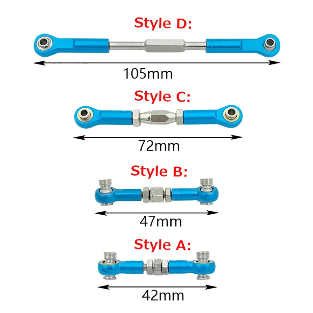 2pcs CNC Machined Aluminum Alloy Steering Rod RC Coupling Servo Rod Replacement Accessory for HSP 94111/94188 RC Car