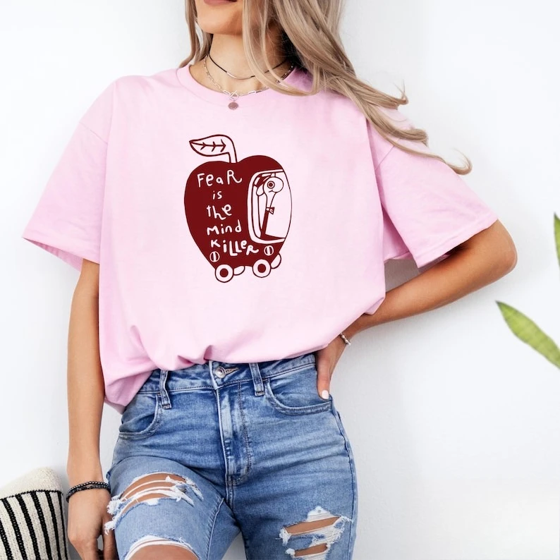 Fear Is The Mind Killer Design T-Shirt Aesthetic Sandworm Premium Wormy Dune Summer Fashion Casual Comfort Soft Cotton Tees Tops