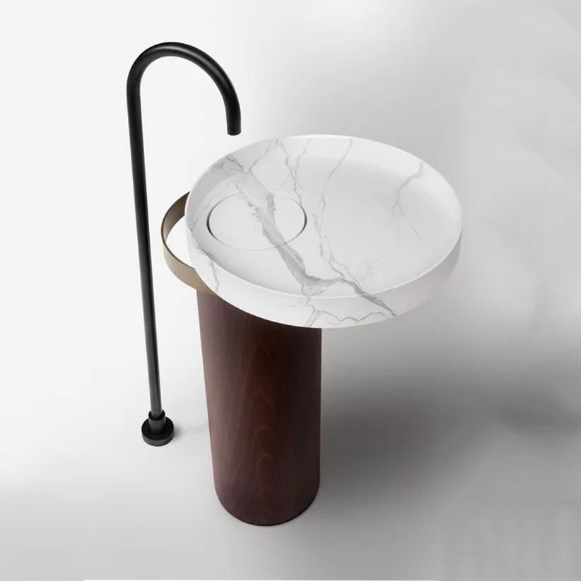 حوض غسيل على الطراز الإيطالي بعمود الرياح حوض غسيل منزلي بسيط #2