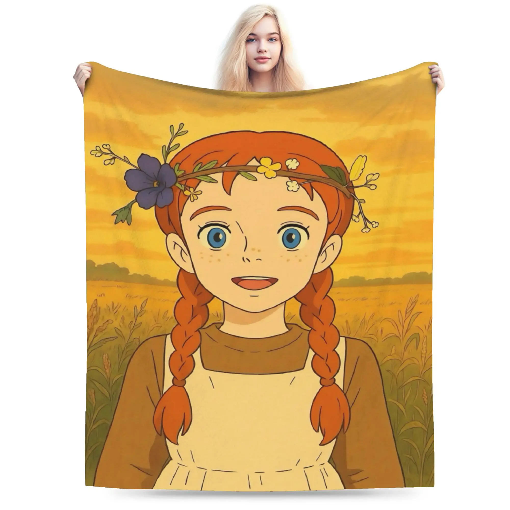 Relax A-Anne Shirley Cartoon Blanket Stuff Sofa Decorative  Throw Blanket Soft Fleece for Car