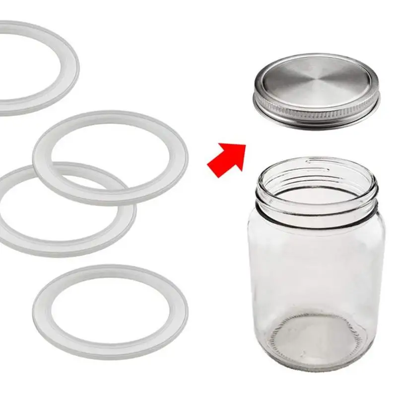 10 pièces joints en caoutchouc de Silicone de qualité alimentaire réutilisables anneaux de stockage des aliments joints étanches bagues d'étanchéité pour couvercles de bocaux Mason 70mm 86mm