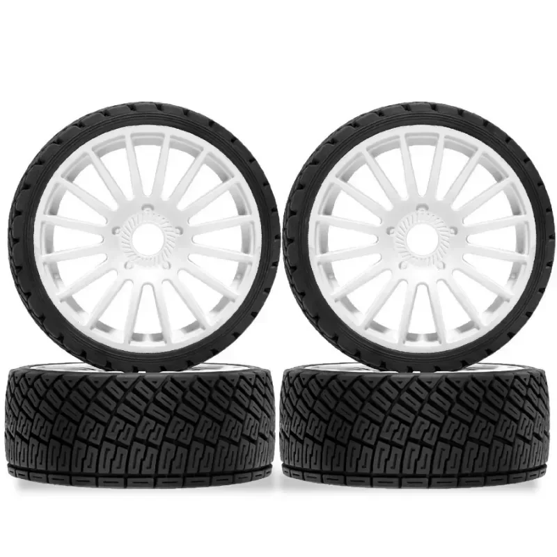 

4pcs 100mm 1/7 1/8 RC Rally Off-Road Tires Wheel 17mm Hex for ARRMA Trxs Redcat Team Losi Kyosho HPI WR8 HSP RC Car