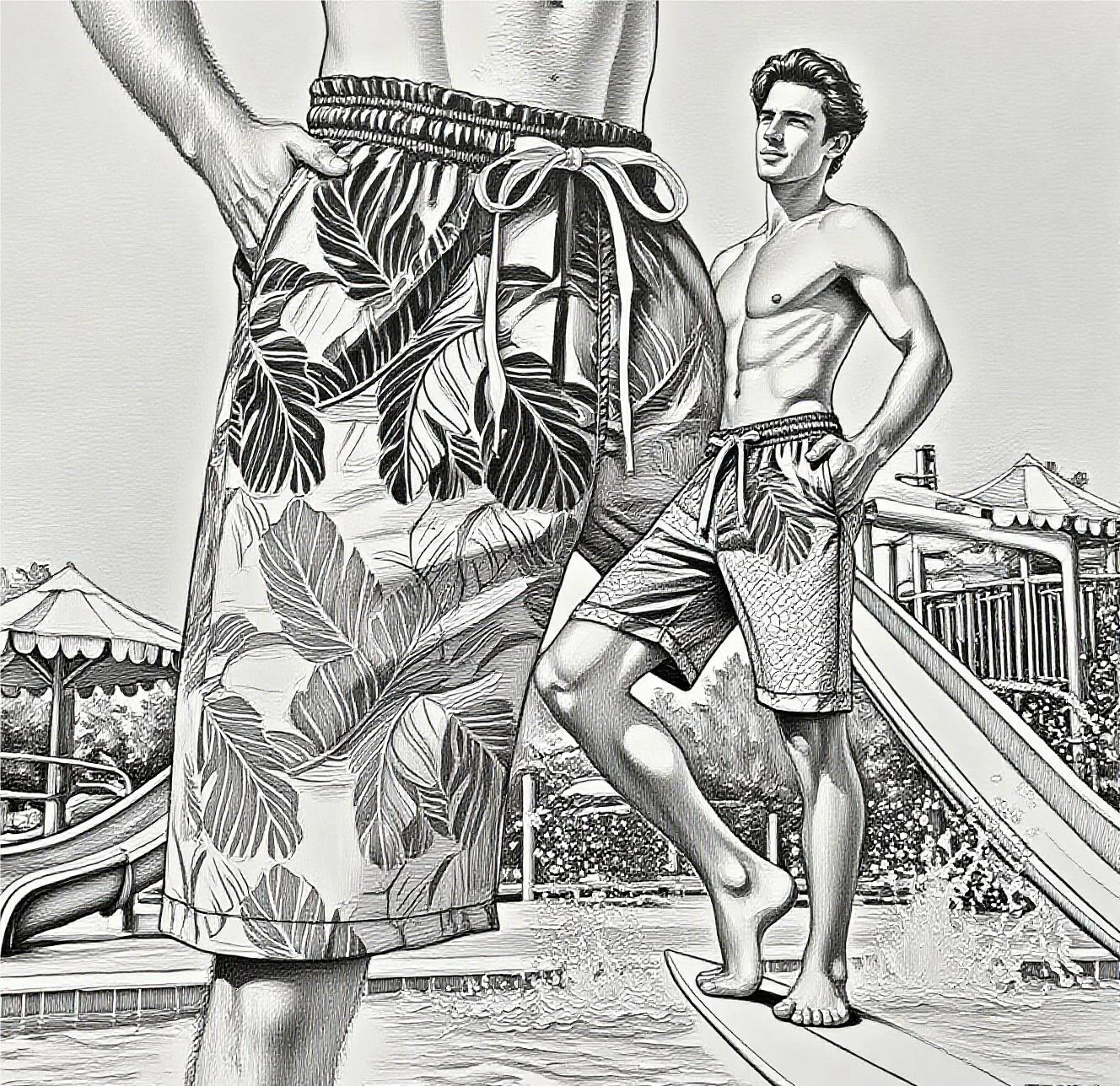 

Men's Swim Shorts Swim Trunks Quick Dry Board Shorts Bathing Suit Breathable Drawstring With Pockets for Surfing Beach Summer