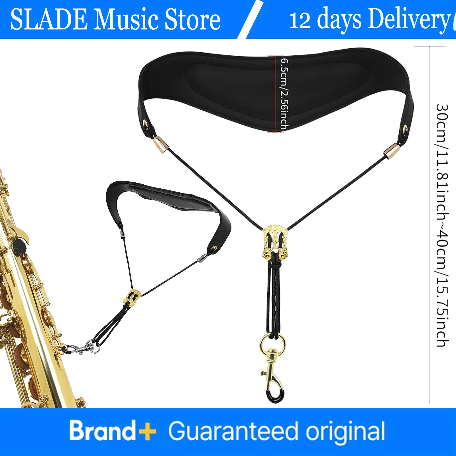 

Универсальный плечевой ремень для саксофона — толстая мягкая кожа, износостойкая веревка, устойчивая пряжка, регулируемый ремень