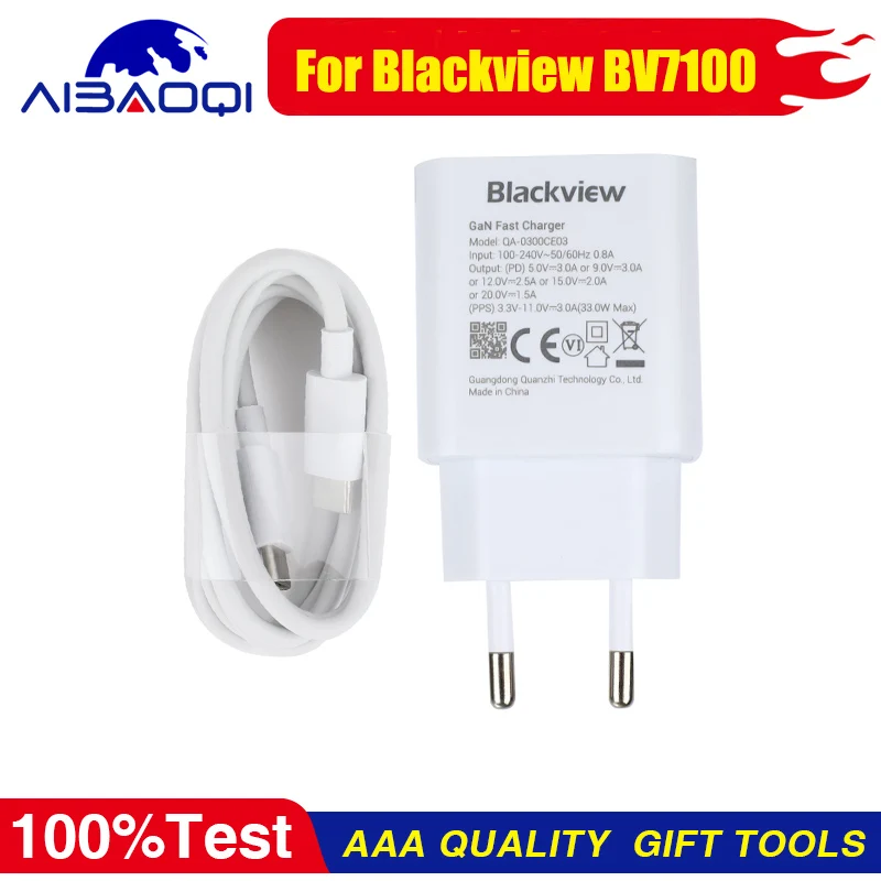 100% Original New Blackview BV7100 Charger Official Quick Charging Adapter + USB Cable Data Line Charger