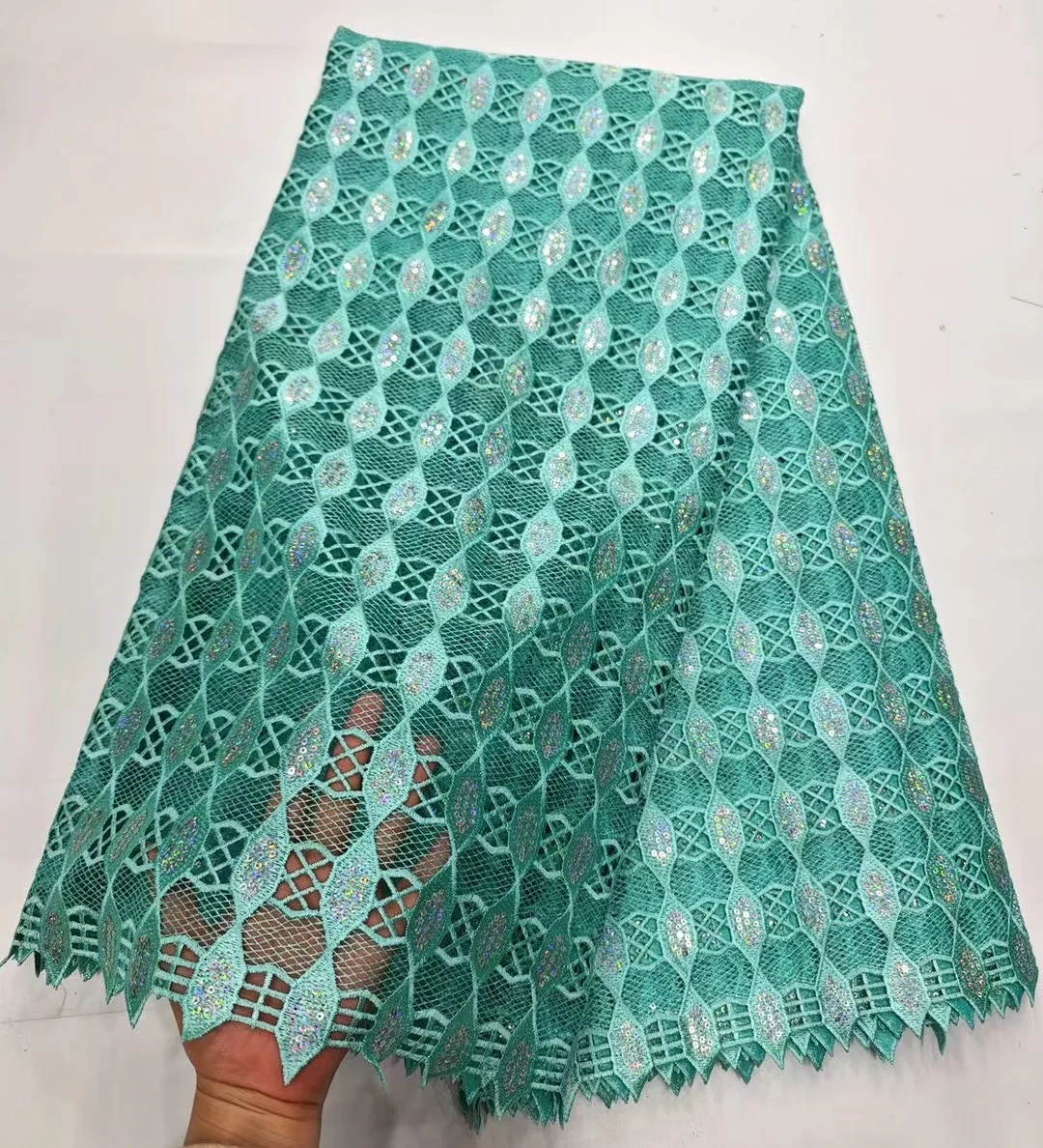 

Nigerian Guipure Cord Lace Fabric Milk Silk Cotton Fabric African Lace Fabric 2024 High Quality New Dress for Women VH5984