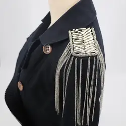 Shoulder Epaulette Charming Ornamental Shoulder Brooches Tassel Chain Decorate Shiny Shoulder Tassels Epaulet Jewelry