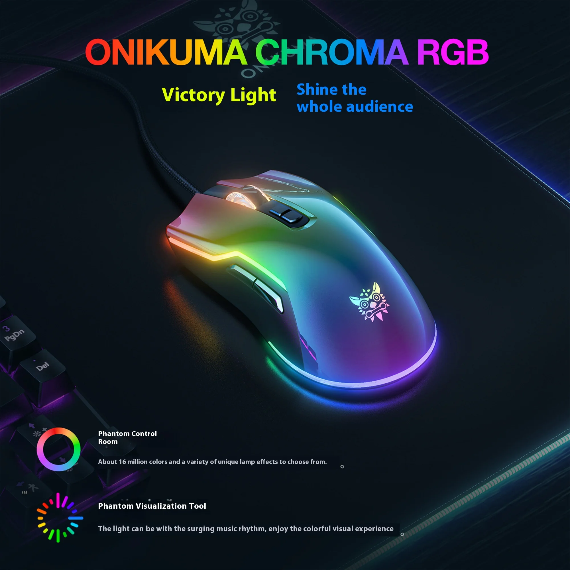 CW922 gamingmuis eten kip spel mechanische computer USB kleurrijke RGB bedraad 7-toetsen macrodefinitie