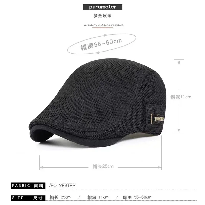 High Quality Men Mesh Breathable Beret Spring Thin Sun Protection Cotton Baseball Cap Male Classic Sunshade Hat Summer Women