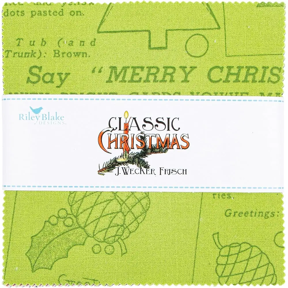 

Набор квадратных лоскутов J Wecker Frisch Classic Christmas 5" (5 штук), 42 штуки, 5-дюймовые квадраты, Riley Blake 5-16280-42