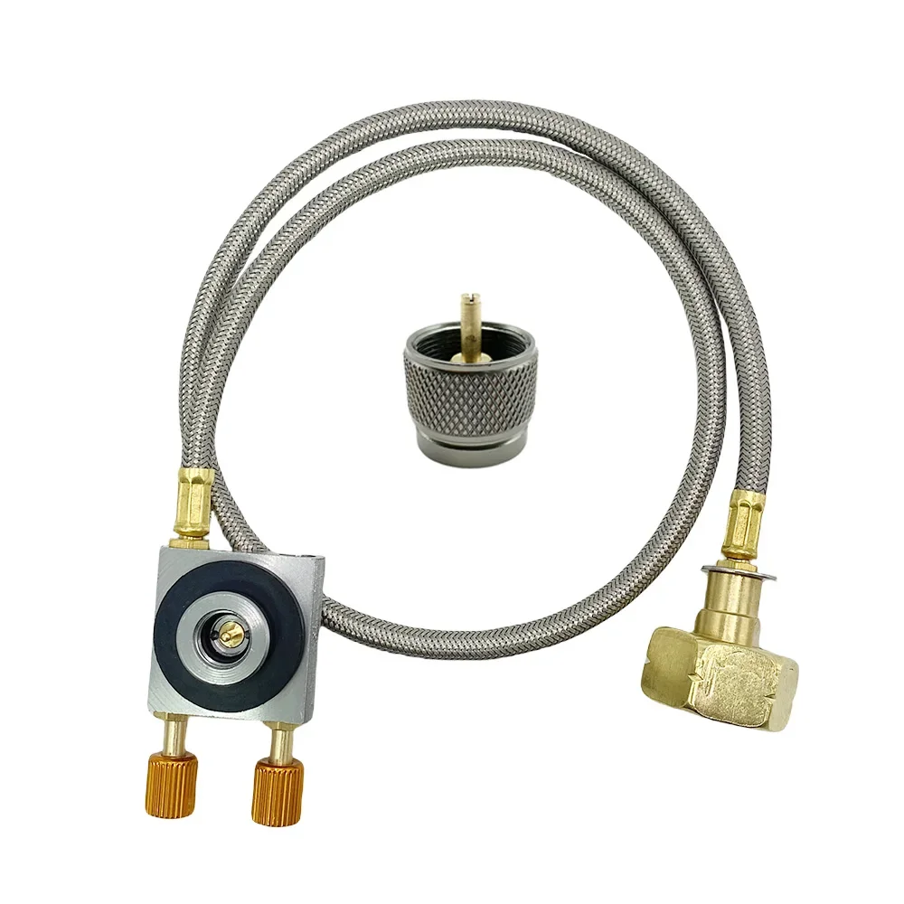 Europe Outdoor Cylinder Filling Adapter Camping Gas Tank Refill Adapter Gas Stove Furnace Connector with Pressure Relief Valve