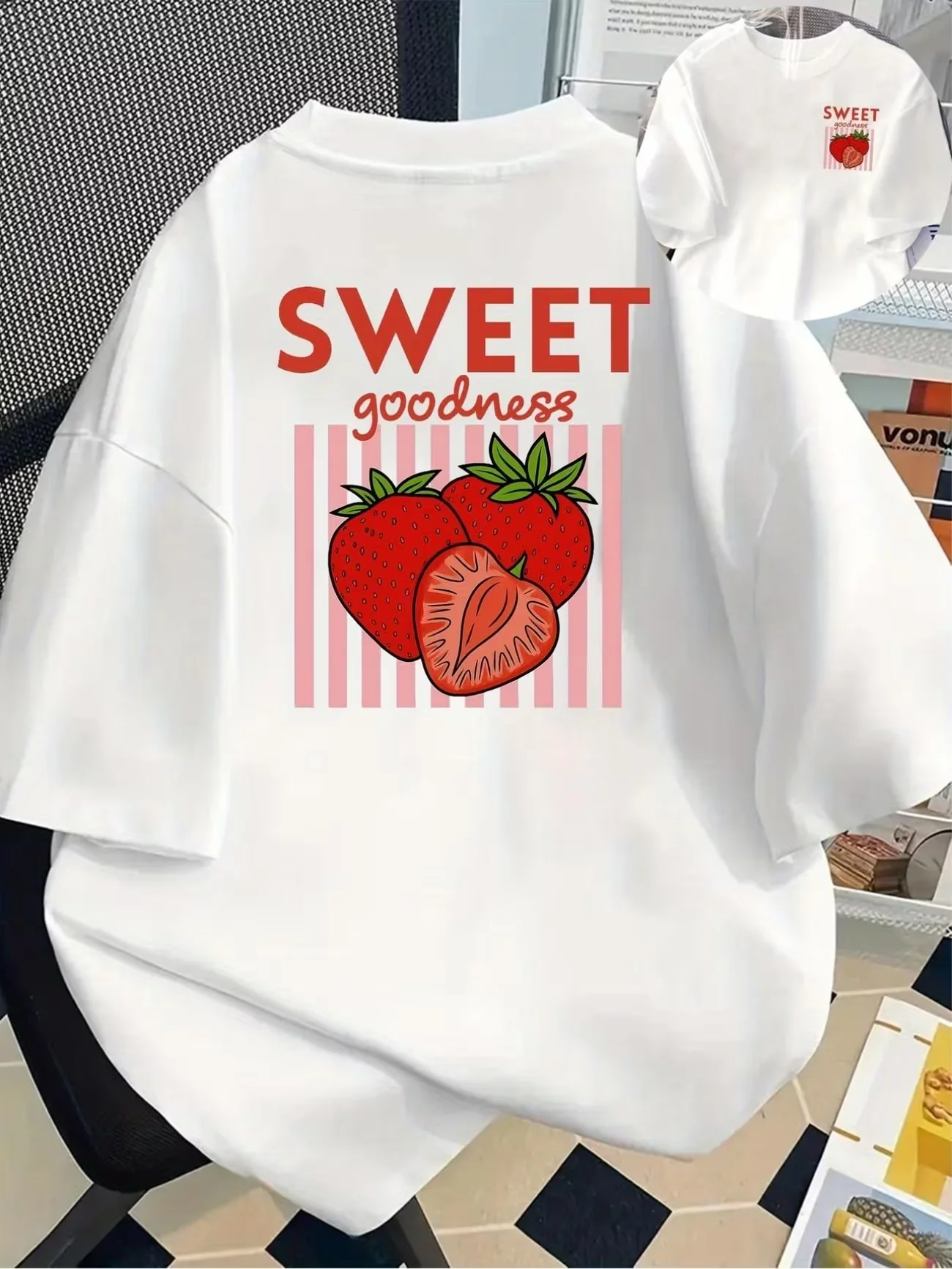 26 Strawberry Fields Forever Print T Shirts Women Breathable T-Shirt Hip Hop Loose Streetwear All-Match Casual Clothing Women