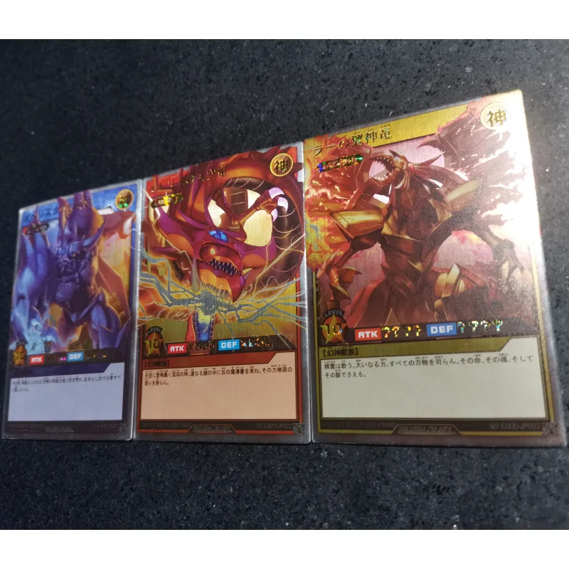 3Pcs/Set Yu Gi Oh Cards Egyptian God RD-DRR The Winged Dragon of Ra Anime Game Collection DIY Color Flash Card Off Screen Series