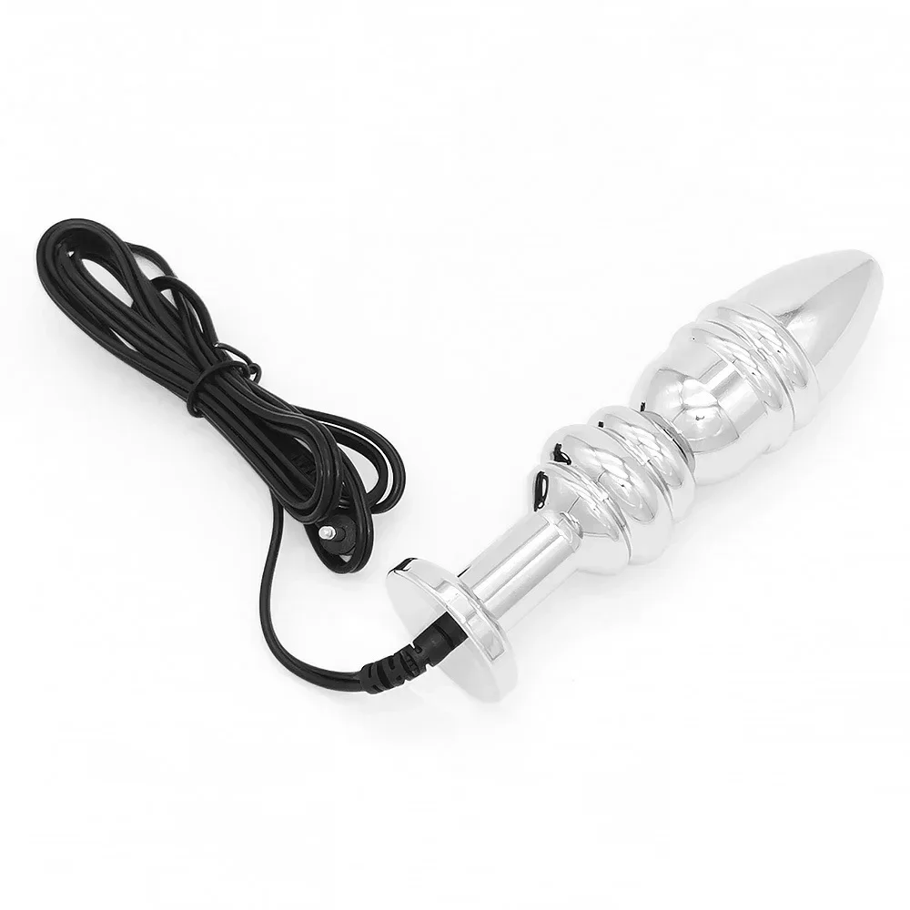 Electric Shock E-stim Anal Plug Metal Vaginal Electrode Stimulation Prostate Butt Plug Medical Themed Sex Toys For Couple