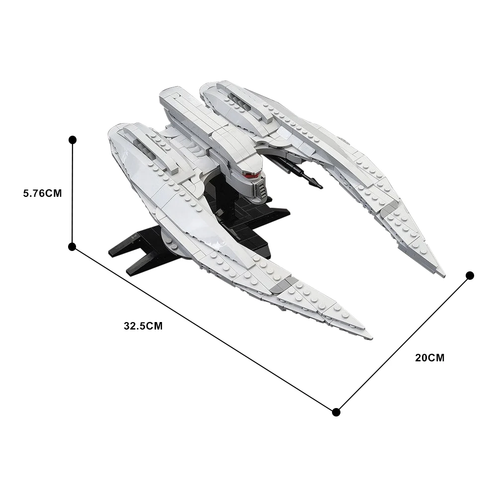 2023 MOC MK II Cylon Raider-minifig skala statek kosmiczny klocki DIY wyลwietlacz Model myลliwca zabawki cegลy na prezenty dla dzieci