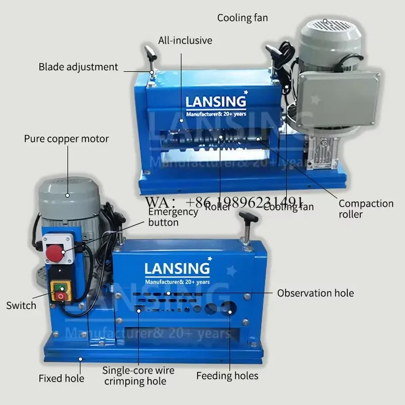 Wmwmnu for Factory Lansing M40-1 750W Single Blade Automatic Wire Stripping Upgraded Panel Powder Coated 1 Year