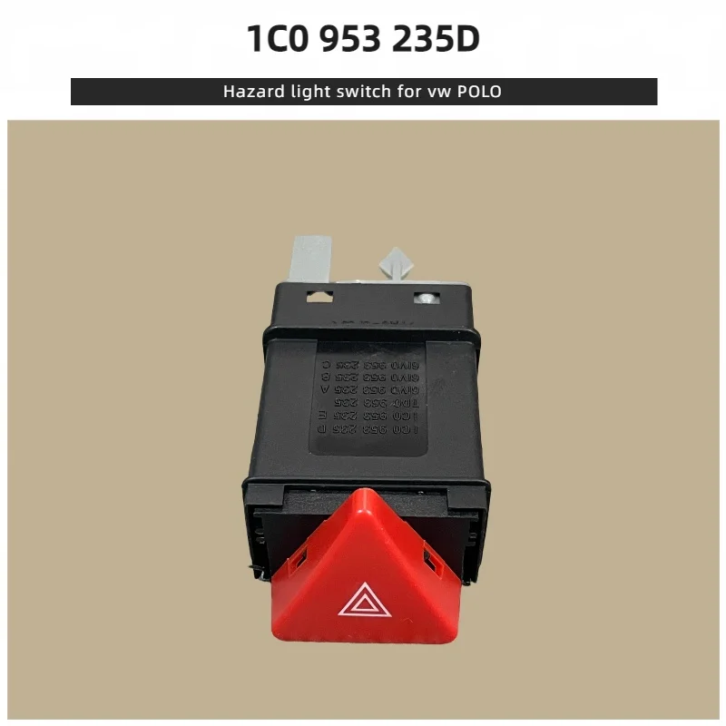 Interruptor de Luces de Emergencia 1C0 953 235D para Volkswagen VW Transporter Polo Classic Lupo, Botón de Advertencia de Peligro