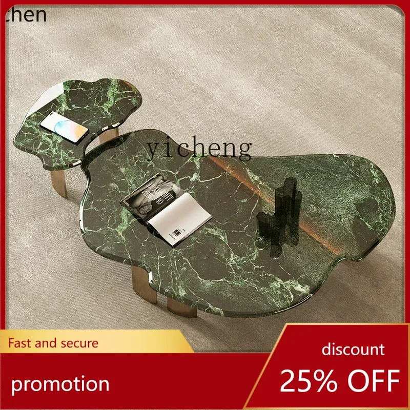 

HXL Pure Natural Luxury Stone Coffee Table High-End Marble Coffee Table for Home Use