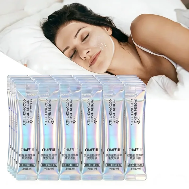 30PCS Mascarillas Faciales Antiarrugas para Dormir, Hidratantes y Reafirmantes con Colágeno, Cuidado de la Piel, Mascarilla Facial Coreana, Productos para el Cuidado de la Piel Facial