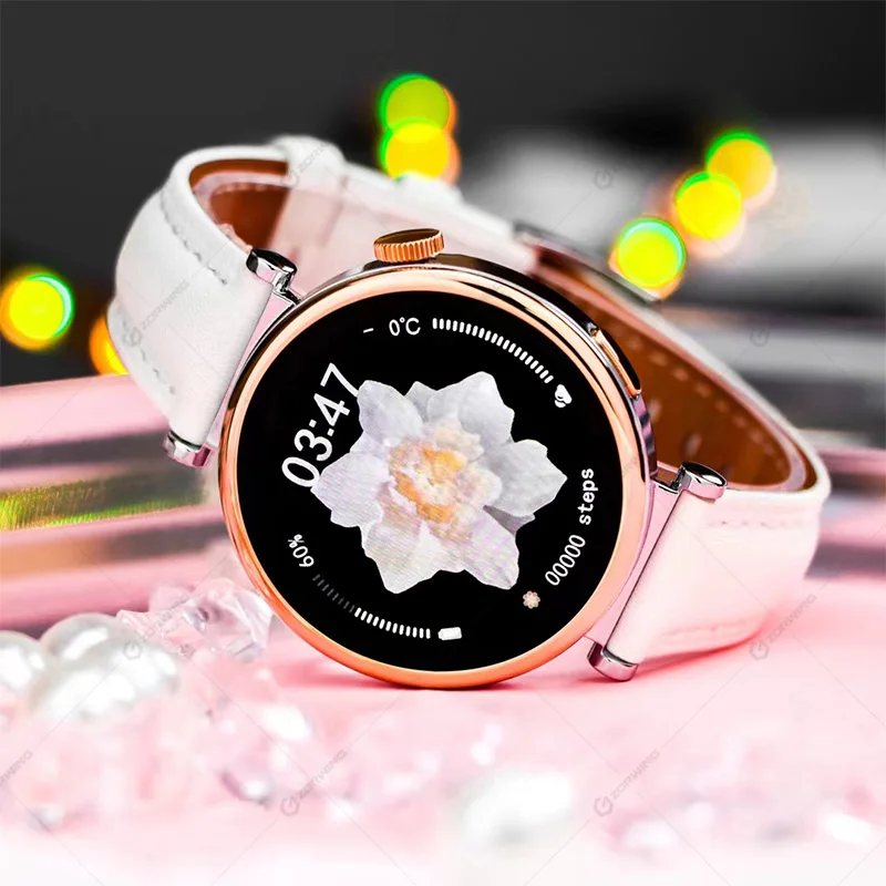 AMOLED Smart Watch Mini 41mm Compass NFC Heart Rate 12-hour Clock Bluetooth Call Smartwatch Men Women for Huawei Android IOS