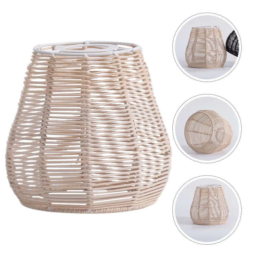 

Woven Lamp Shade Rattan Iron Pendant Light Shade for Kitchen Bar Counter Chandelier Ceiling Lamp Rustic Decorative Lampshade
