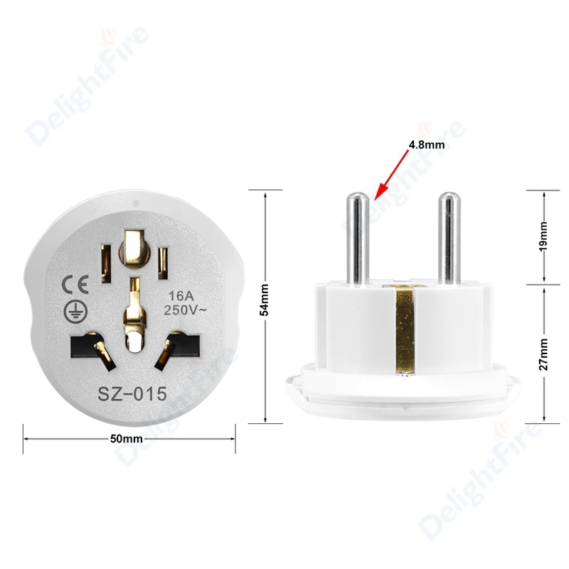 Adaptador de enchufe de EE. UU. A la UE, enchufes eléctricos de 2 pines, América, Australia, China, CN a la UE, Europa, Corea, adaptador de viaje